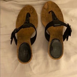 GUC Coach patent Cork wedges, sz 7.5